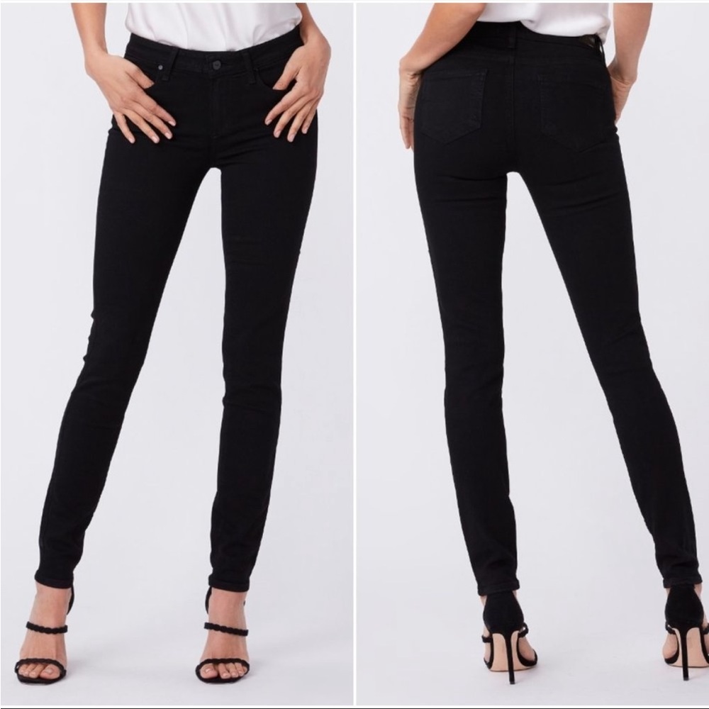 Paige Womens Black Skinny Jegging 30 Mid Rise Super Soft Stretch Fabric